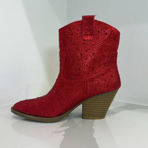 ✨ Red Rhinestone Western Boots ✨ - Picture 5 of 6